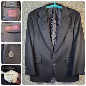 Jos A Bank Men's Pure 100% CASHMERE Blazer Jacket  Coat Black 46L  #30303 Kent